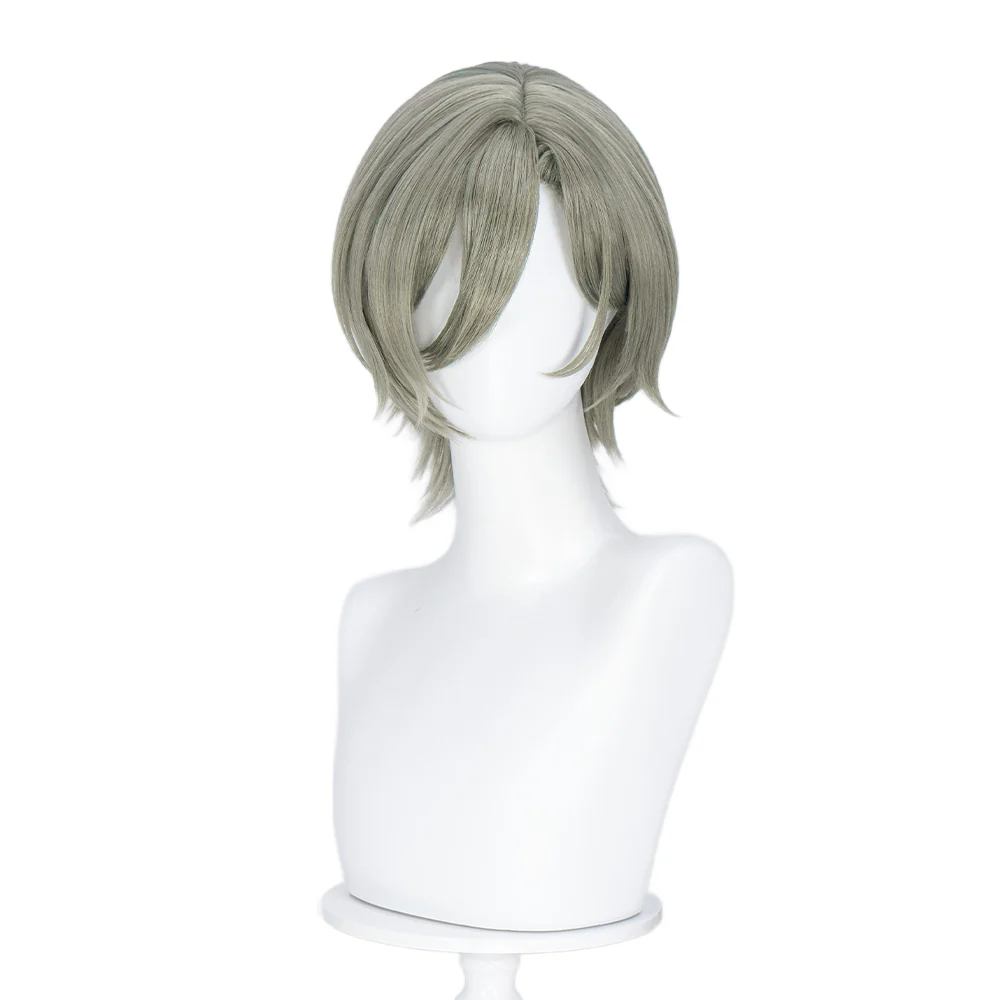 【Ready For Ship】DokiDoki Anime GIRLS BAND CRY Cosplay Rupa Wig Short Straight Gray Olive Hair GBC - Image 5