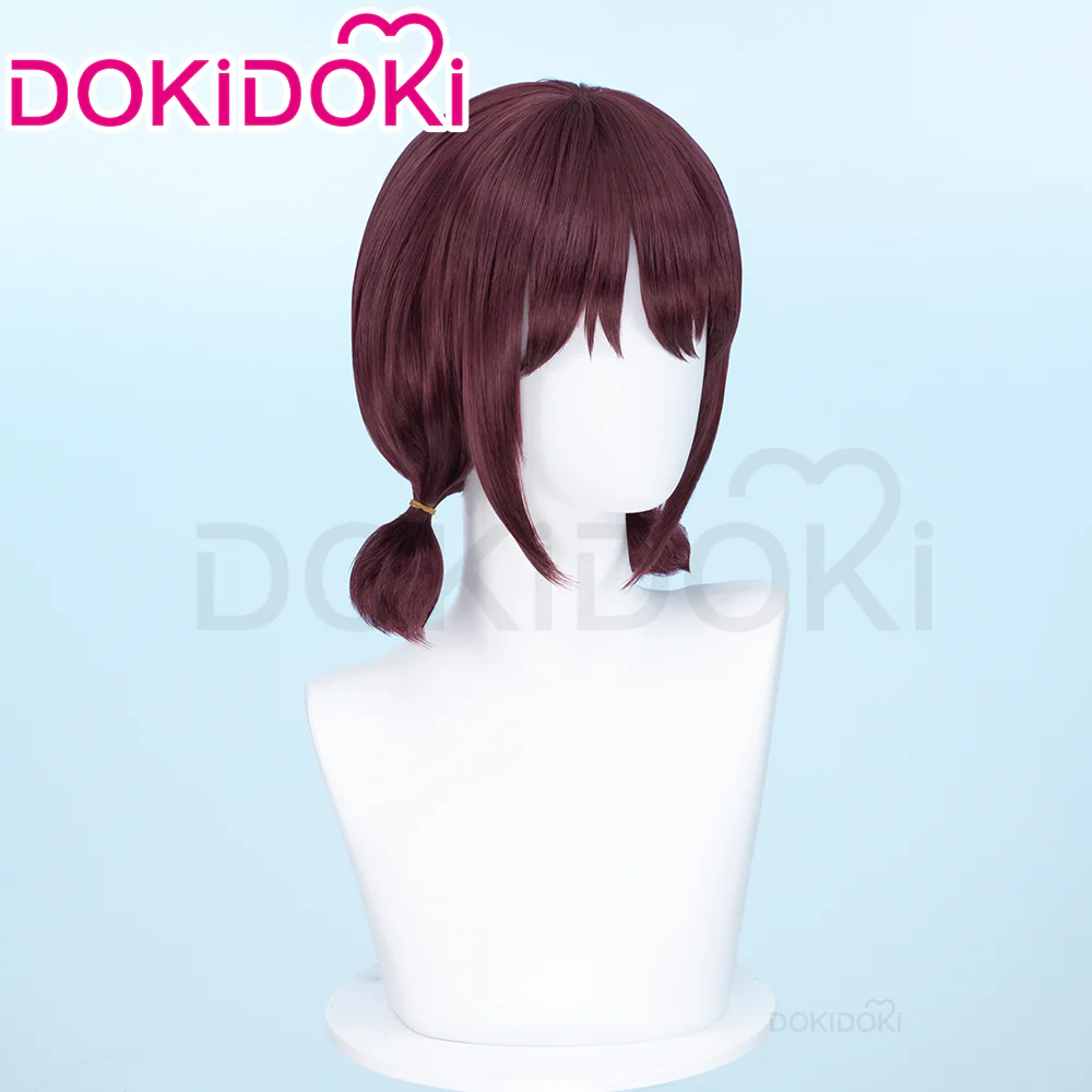 DokiDoki Anime Girls Band Cry Cosplay Nina Iseri Wig Short Straight Dark Red Hair - Image 2