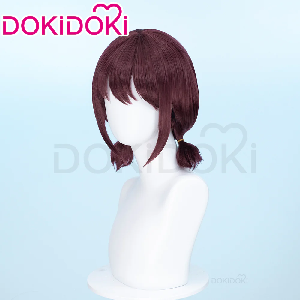 DokiDoki Anime Girls Band Cry Cosplay Nina Iseri Wig Short Straight Dark Red Hair - Image 3