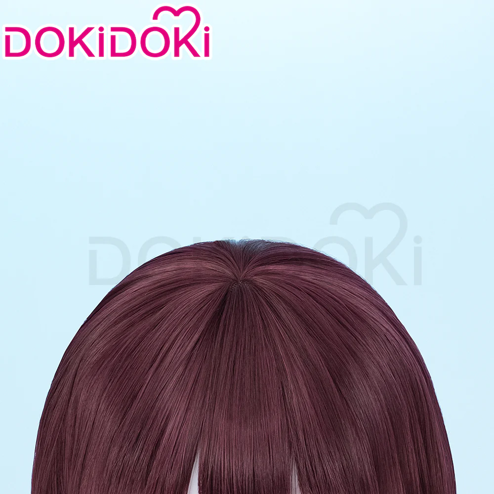 DokiDoki Anime Girls Band Cry Cosplay Nina Iseri Wig Short Straight Dark Red Hair - Image 4