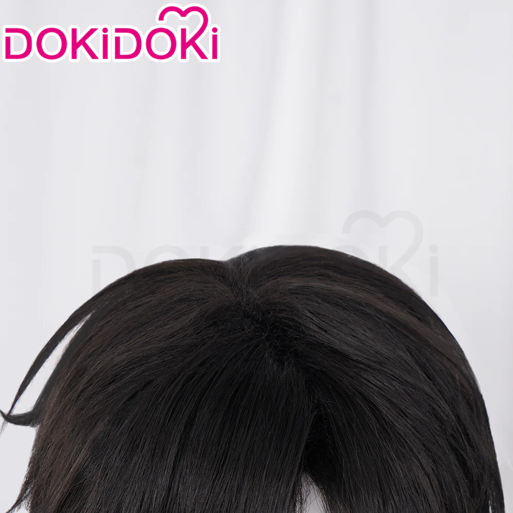 【Ready For Ship】DokiDoki Anime Gokurakugai Cosplay Yoru Wig Short Straight Black Hair - Image 4