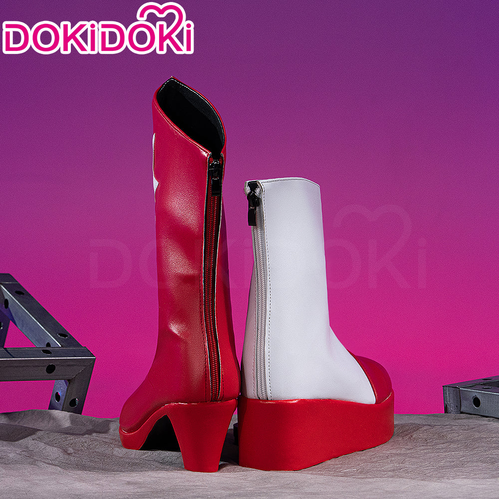 DokiDoki Anime Hell Hotel Cosplay Costume Red White Boots - Image 2