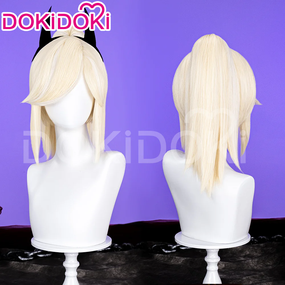 【Ready For Ship】DokiDoki Anime Hell Hotel Cosplay Wig Long Straight White Hair