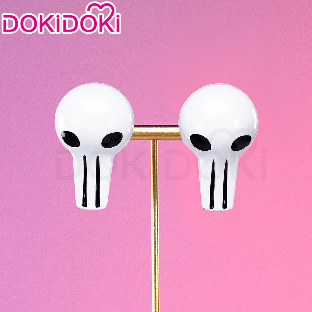 【Ready For Ship】DokiDoki Anime Hell Hotel Cosplay Wig / Earring Long Curly Pink Black Double Ponytail Hair - Image 15