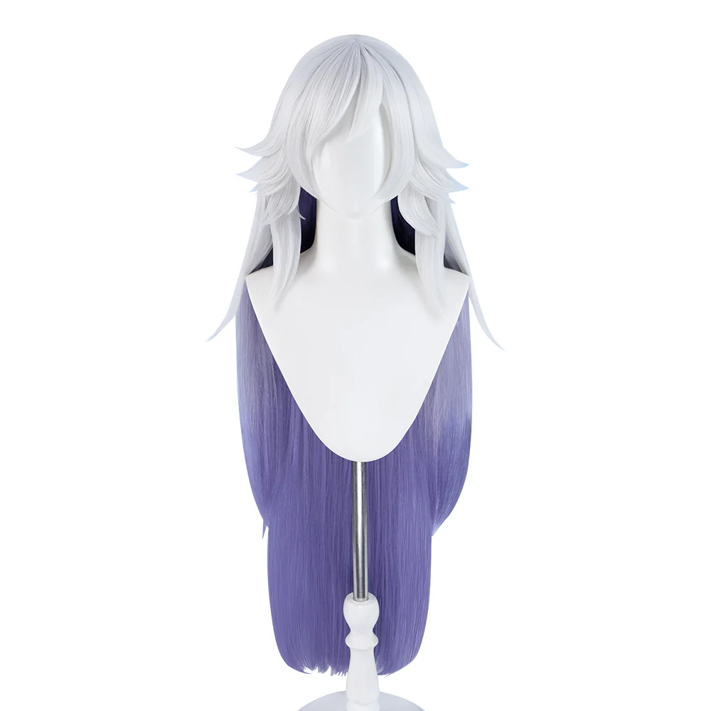 【Ready For Ship】【Pre Crimped】DokiDoki Anime Hell Hotel Cosplay Wig Long Straight White Purple Hair - Image 5