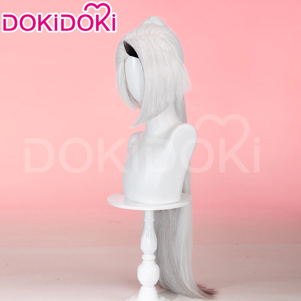 【Long Ver Ready For Ship】DokiDoki Anime Hell Hotel Cosplay Wig Long / Ponytail Straight White Hair / Bow Headgear - Image 10