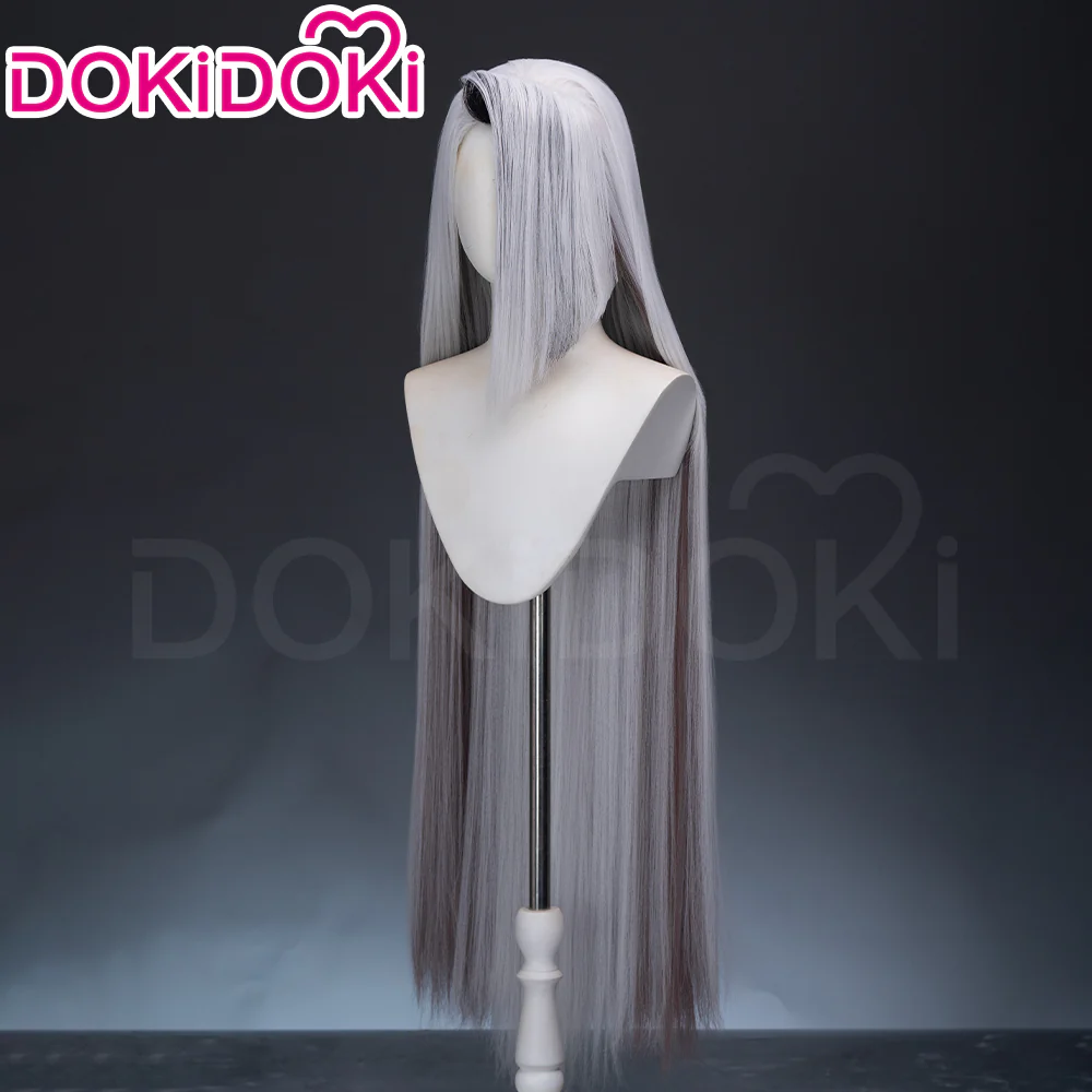 【Long Ver Ready For Ship】DokiDoki Anime Hell Hotel Cosplay Wig Long / Ponytail Straight White Hair / Bow Headgear - Image 3