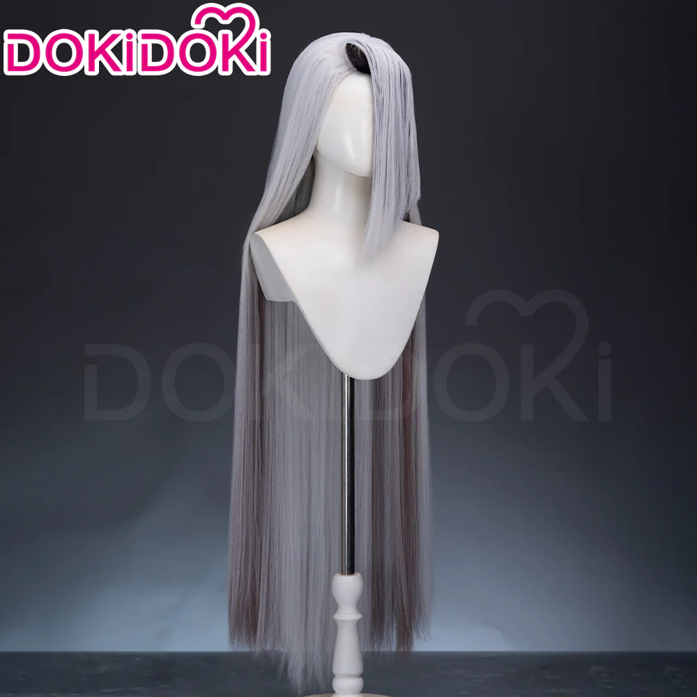 【Long Ver Ready For Ship】DokiDoki Anime Hell Hotel Cosplay Wig Long / Ponytail Straight White Hair / Bow Headgear - Image 4