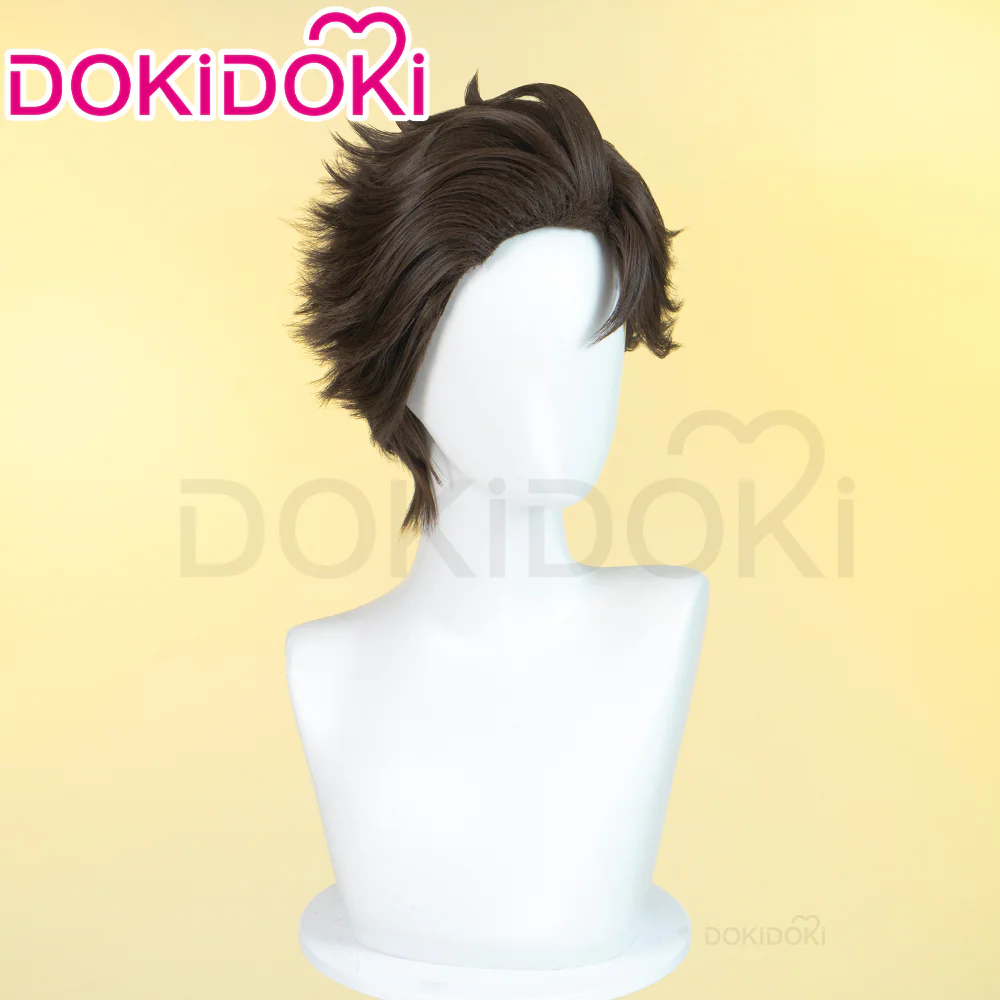 【Ready For Ship】DokiDoki Anime Hell Hotel Cosplay Wig Short Straight Brown Hair - Image 2
