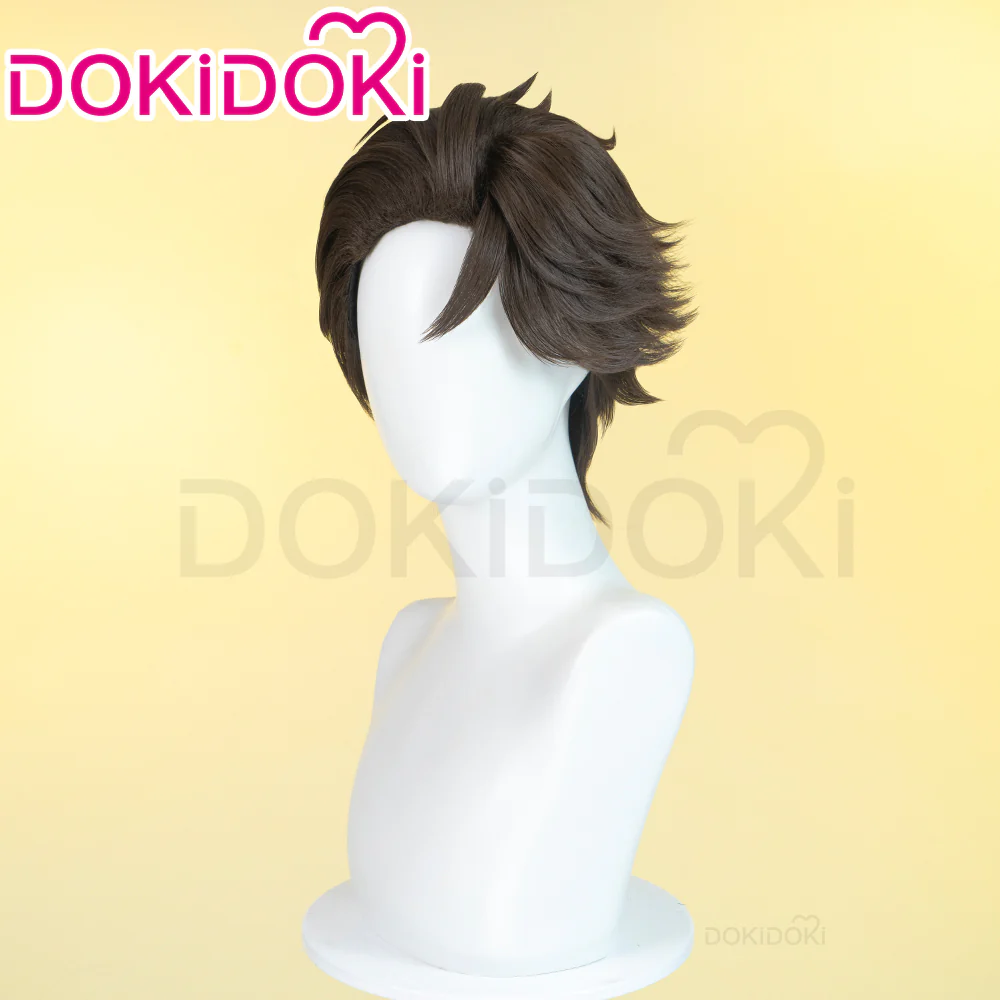 【Ready For Ship】DokiDoki Anime Hell Hotel Cosplay Wig Short Straight Brown Hair - Image 3