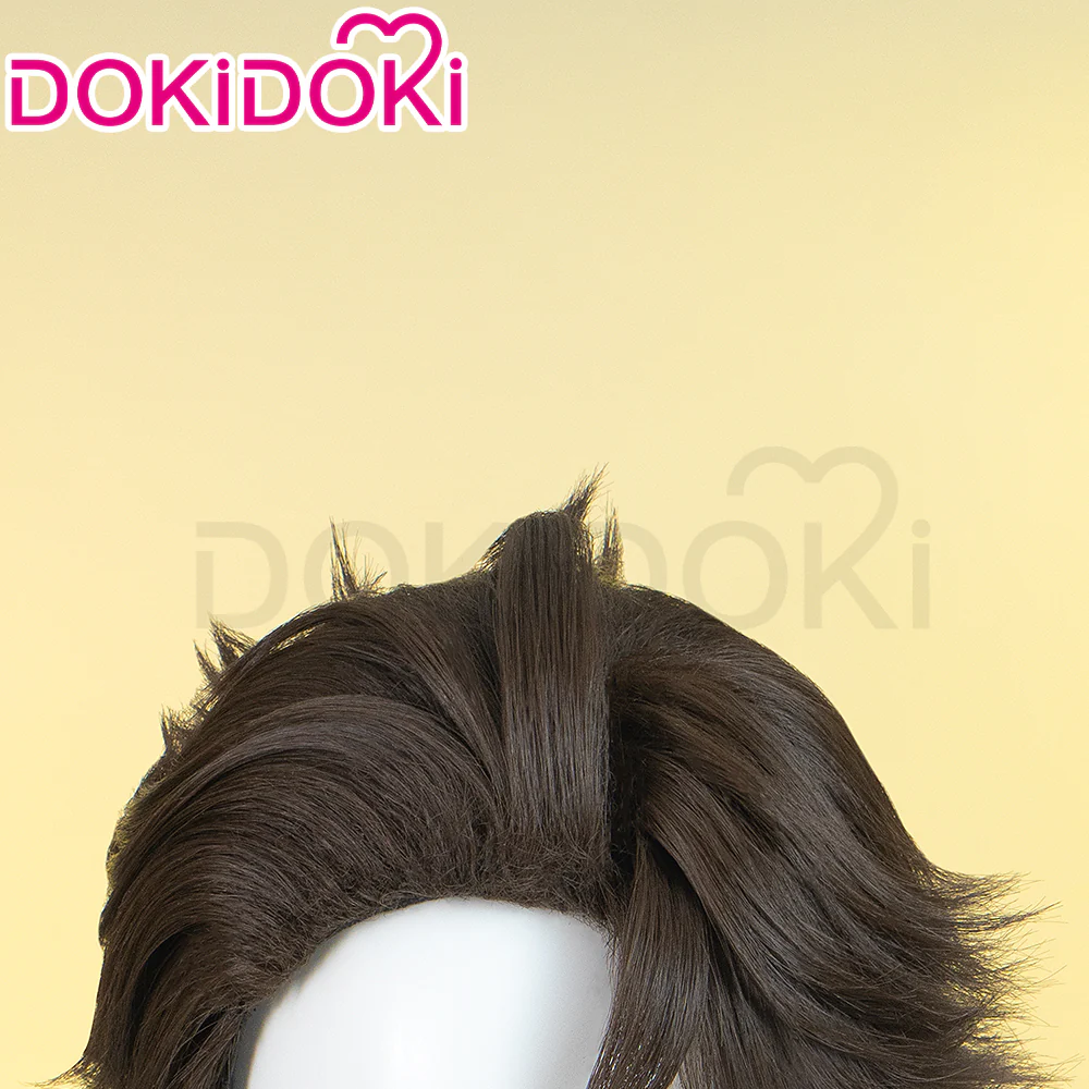【Ready For Ship】DokiDoki Anime Hell Hotel Cosplay Wig Short Straight Brown Hair - Image 4