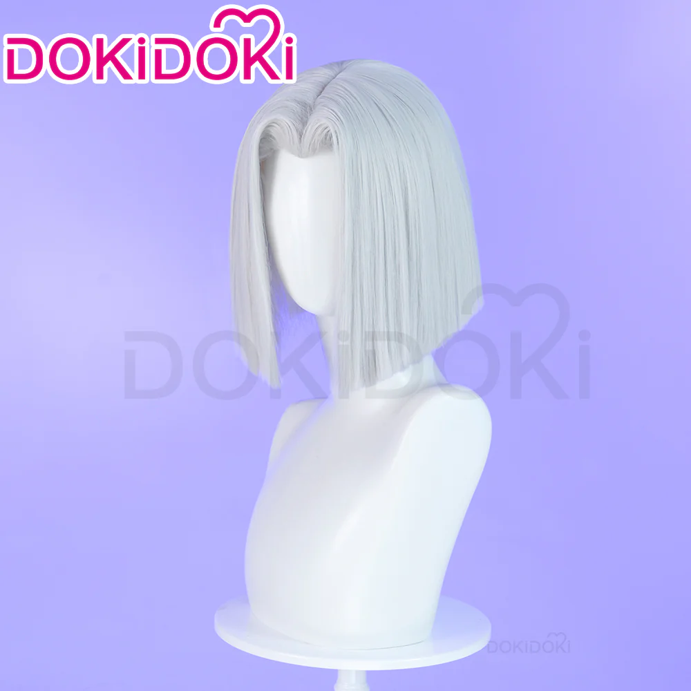 【Ready For Ship】DokiDoki Anime Hell Hotel Cosplay Wig Short Straight White Hair - Image 2