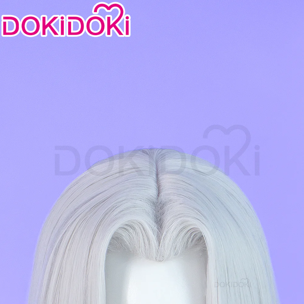 【Ready For Ship】DokiDoki Anime Hell Hotel Cosplay Wig Short Straight White Hair - Image 4
