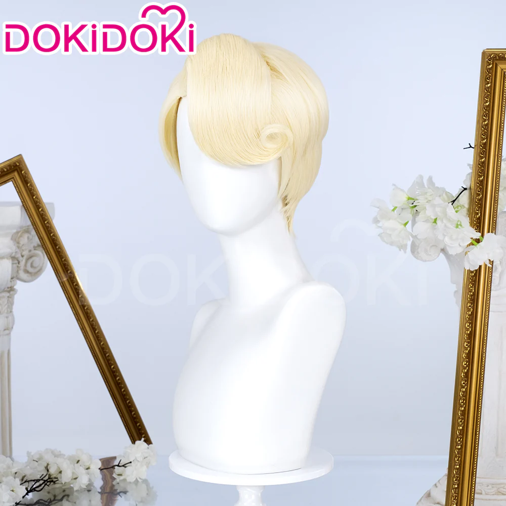 DokiDoki Anime Hell Hotel Cosplay Wig Short Straight Yellow Hair - Image 3