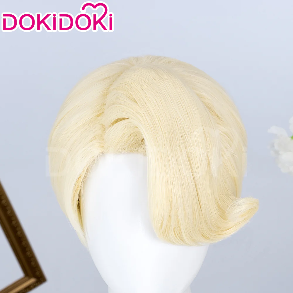 DokiDoki Anime Hell Hotel Cosplay Wig Short Straight Yellow Hair - Image 4