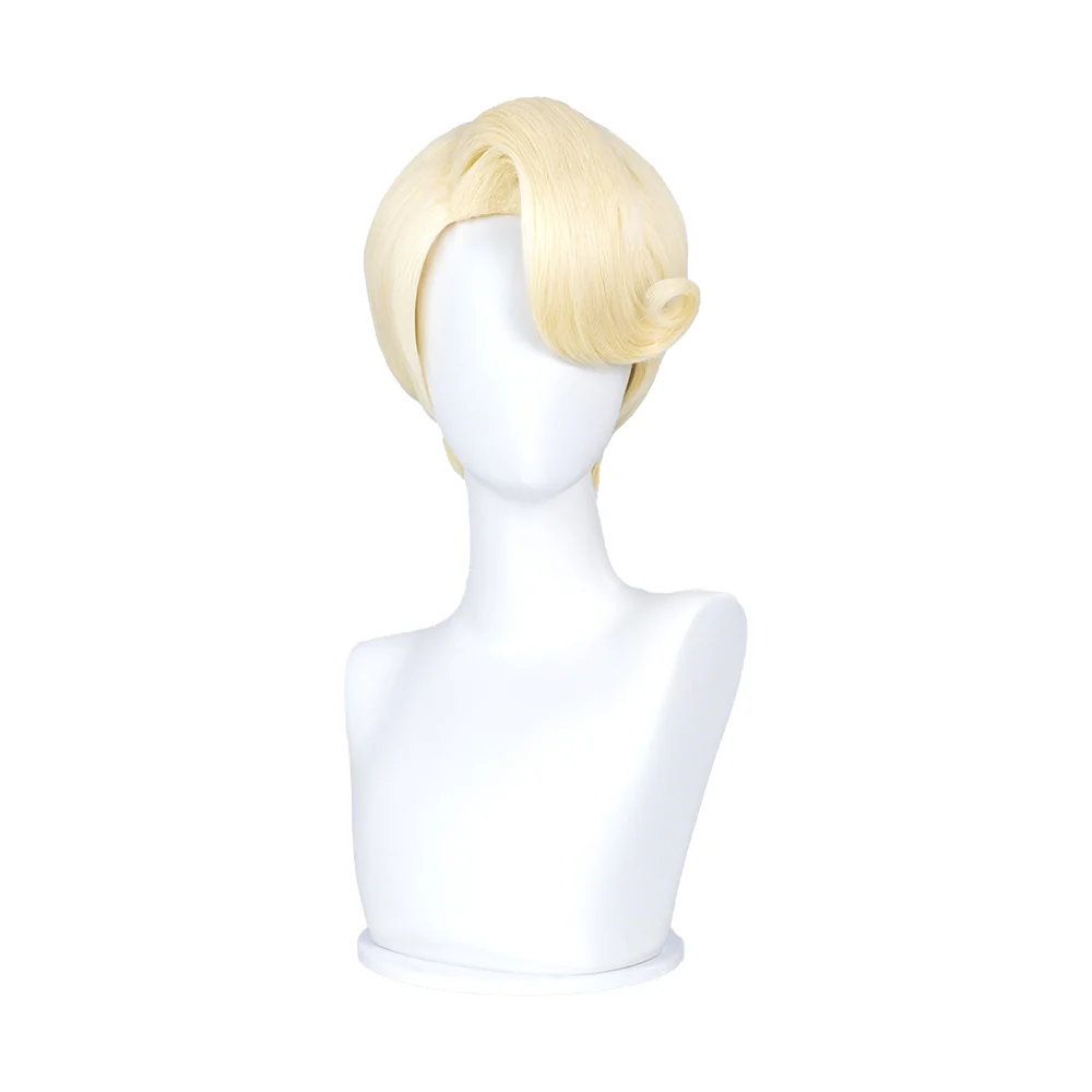 DokiDoki Anime Hell Hotel Cosplay Wig Short Straight Yellow Hair - Image 5