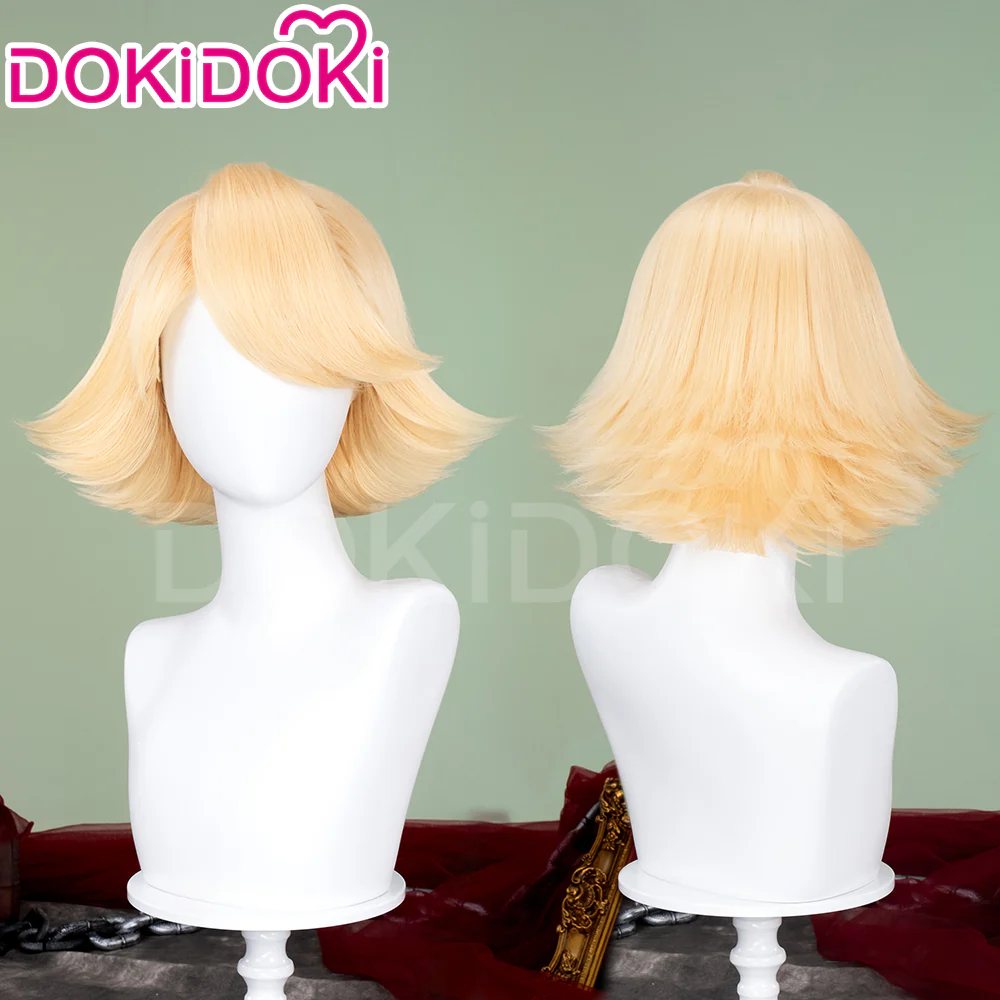 【Ready For Ship】DokiDoki Anime Hell Hotel Cosplay Wig Short Straight Yellow Hair