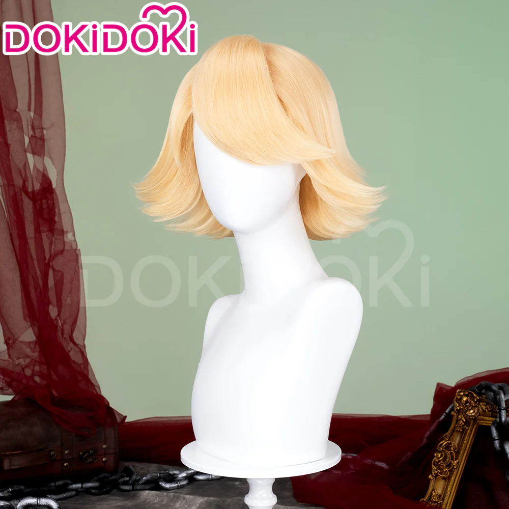 【Ready For Ship】DokiDoki Anime Hell Hotel Cosplay Wig Short Straight Yellow Hair - Image 3