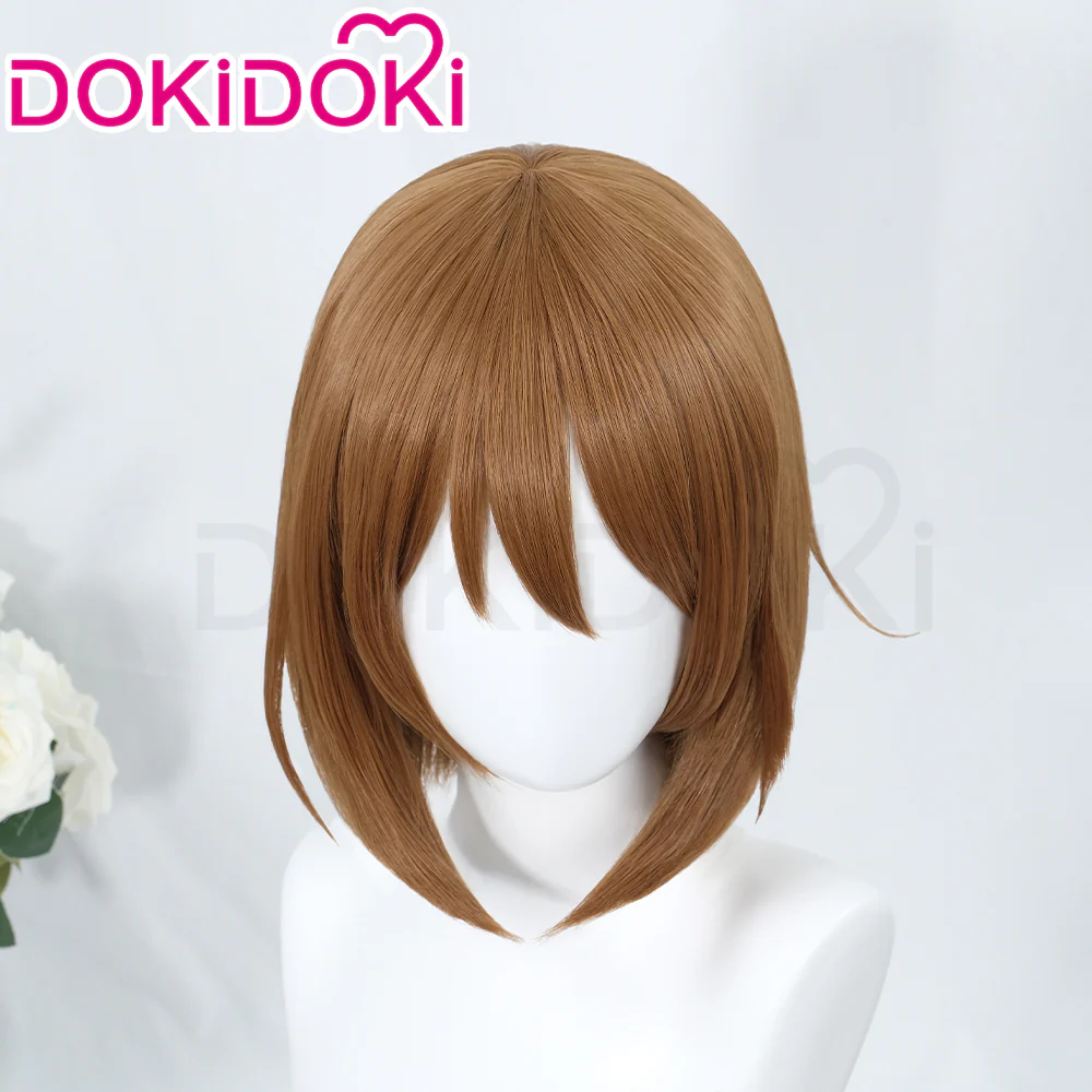 【Ready For Ship】DokiDoki Anime K-ON Cosplay Hirasawa Yui Wig Short Straight Brown Hair - Image 4