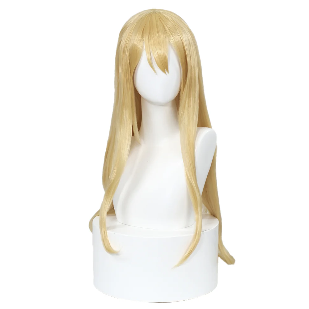 【Ready For Ship】DokiDoki Anime K-ON Cosplay Kotobuki Tsumugi Wig Long Straight Yellow Hair - Image 5