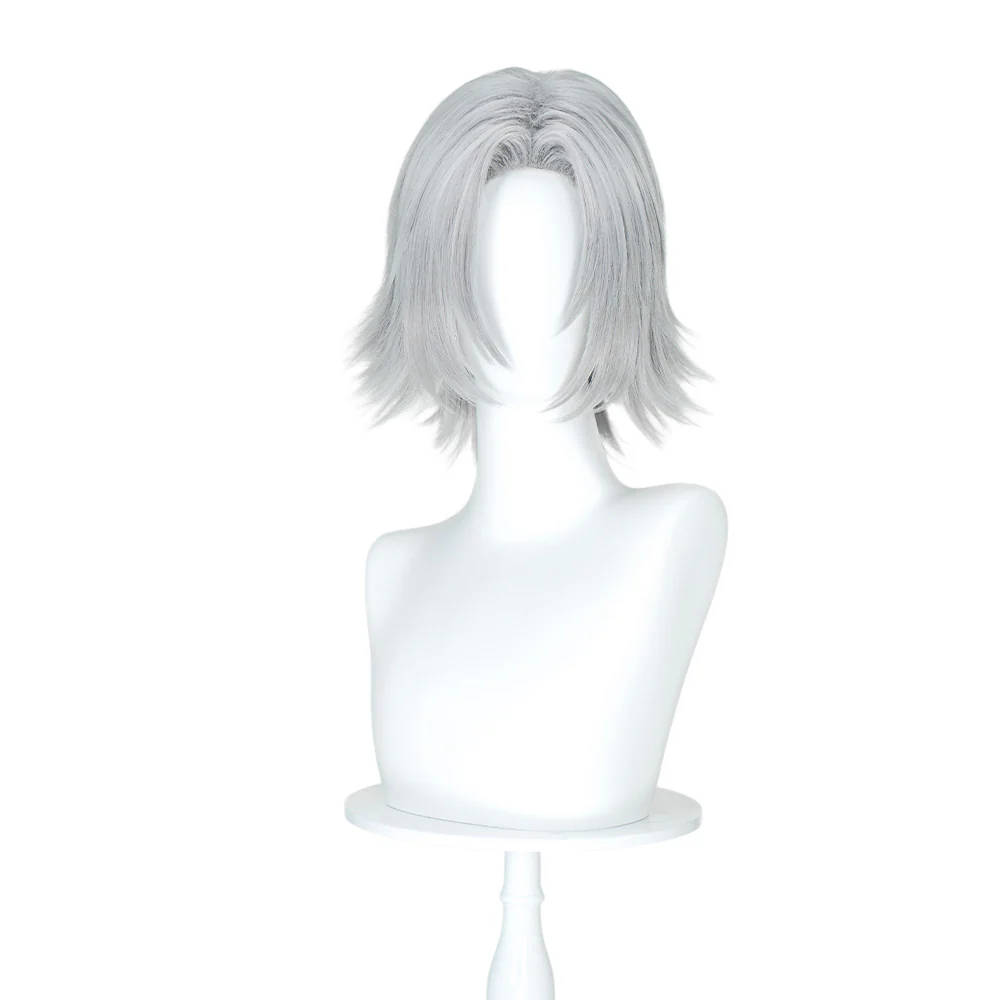 【Ready For Ship】DokiDoki Anime Katekyō Hitman Reborn! Cosplay Wig Gokudera Hayato Short Grey Hair - Image 2