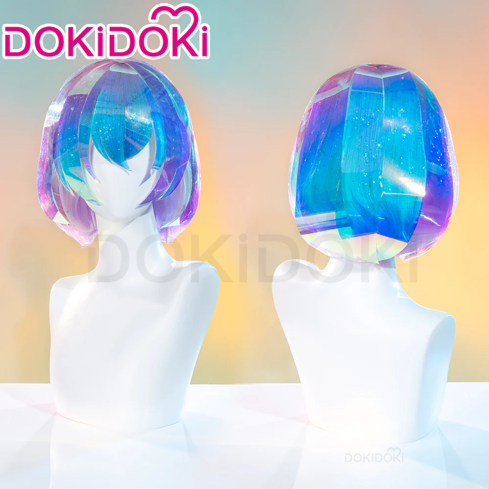 【Ready For Ship】DokiDoki Anime Land of the Lustrous Cosplay Diamond Wig Short Curly Hair/Shinny Laser Paper / Glitter/ Aurora Laser Sequins