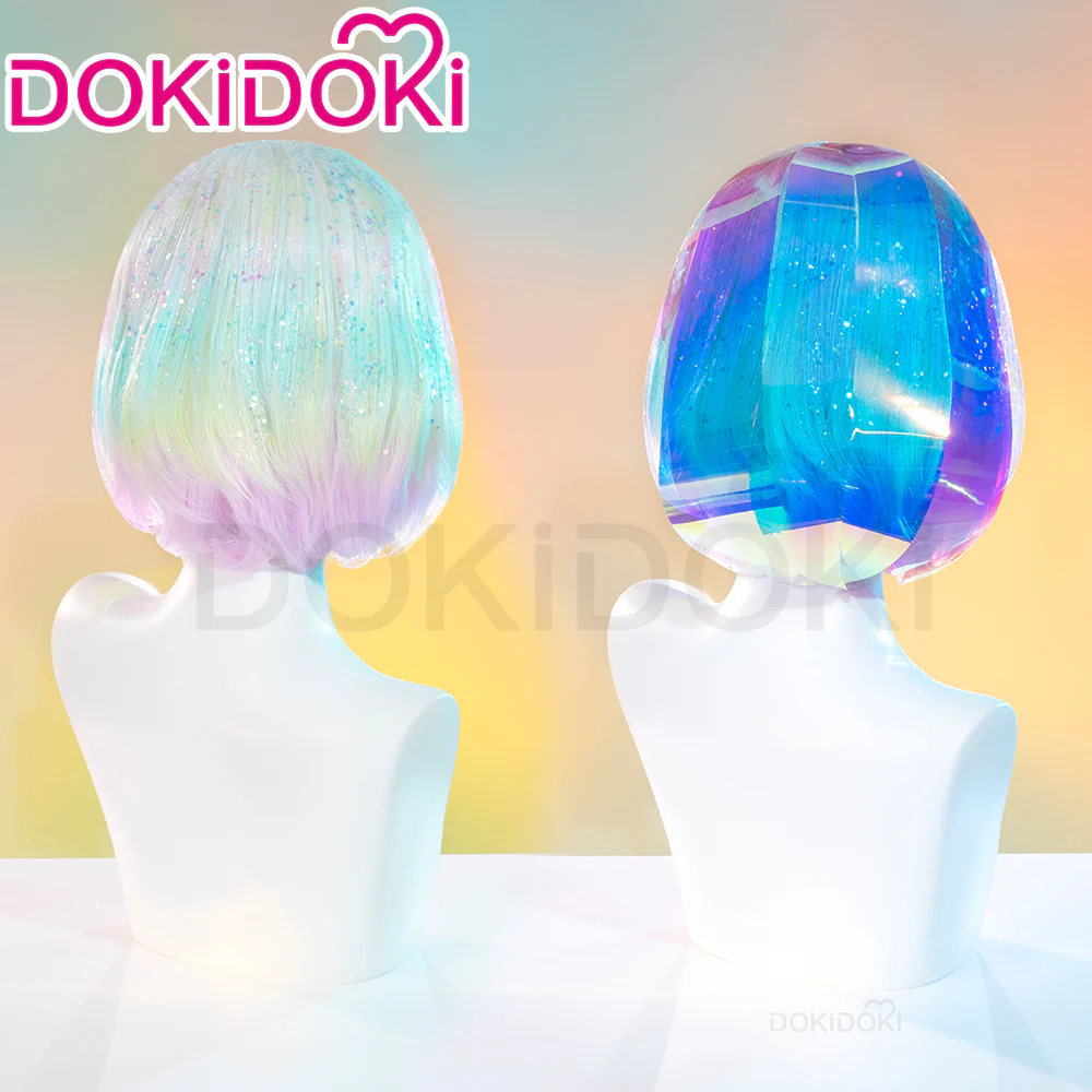 【Ready For Ship】DokiDoki Anime Land of the Lustrous Cosplay Diamond Wig Short Curly Hair/Shinny Laser Paper / Glitter/ Aurora Laser Sequins - Image 3