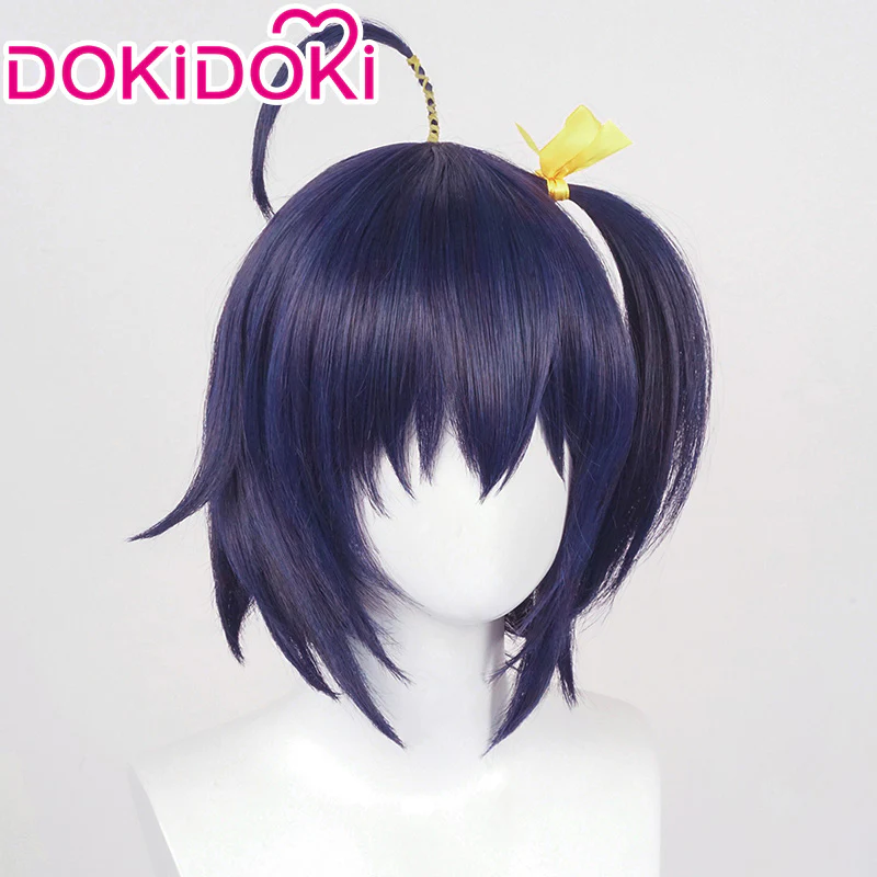DokiDoki Anime Love, Chunibyo & Other Delusions Cosplay Takanashi Rikka Cosplay Wig Short Dark Purple - Image 3