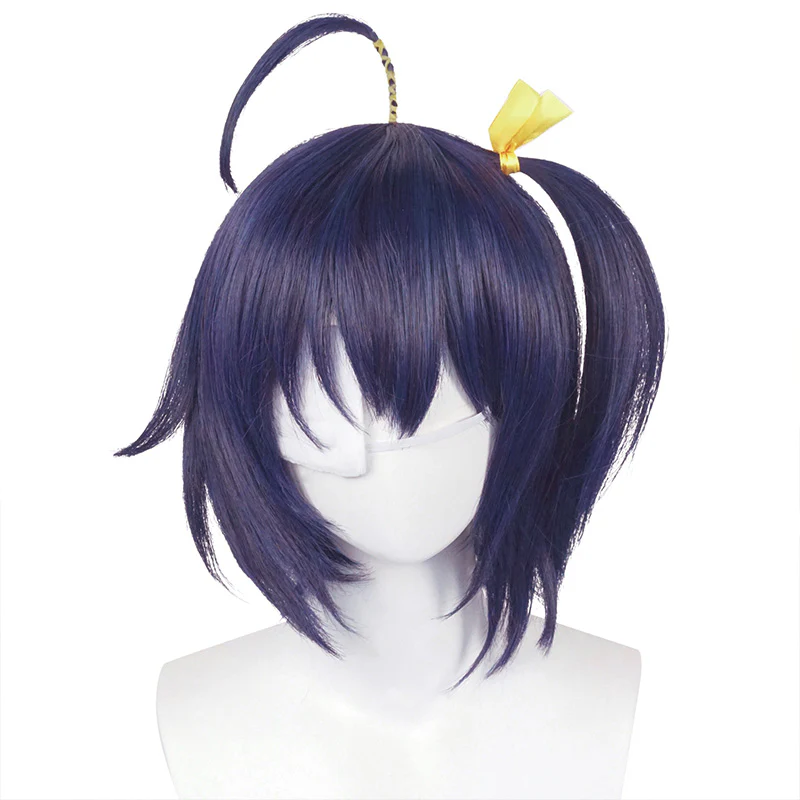 DokiDoki Anime Love, Chunibyo & Other Delusions Cosplay Takanashi Rikka Cosplay Wig Short Dark Purple - Image 5