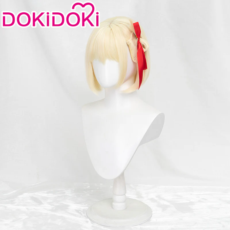 DokiDoki Anime Lycoris Recoil Cosplay Nishikigi Chisato Cosplay Wig Short Blonde - Image 2