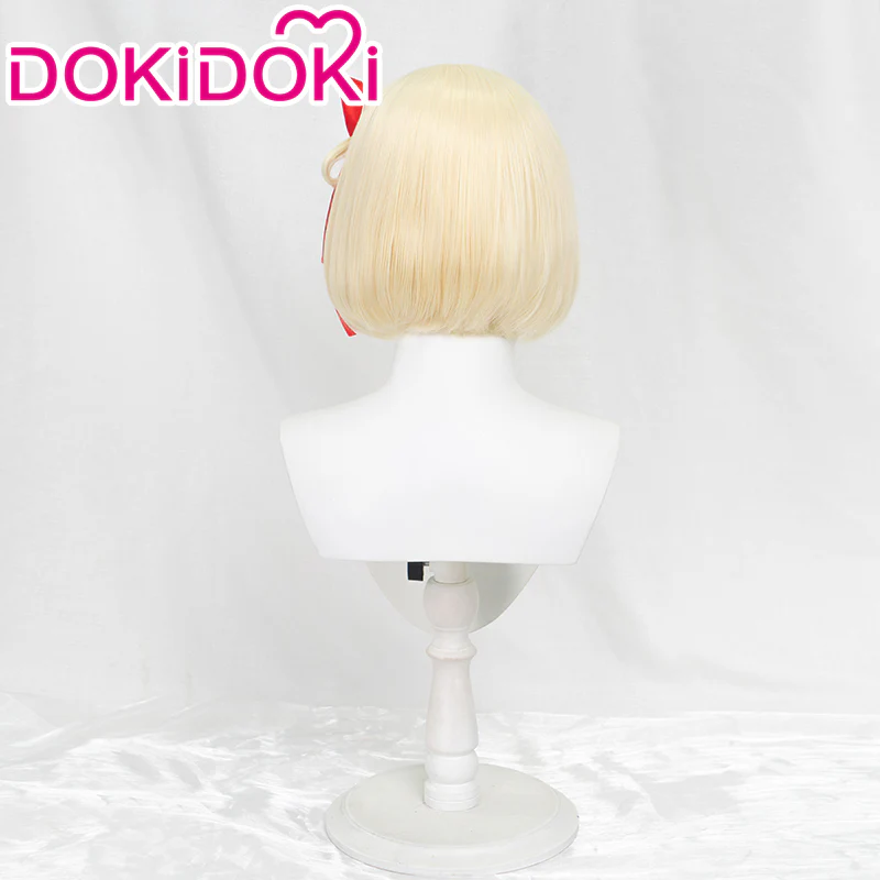 DokiDoki Anime Lycoris Recoil Cosplay Nishikigi Chisato Cosplay Wig Short Blonde - Image 3