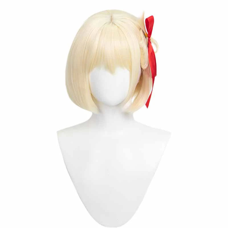 DokiDoki Anime Lycoris Recoil Cosplay Nishikigi Chisato Cosplay Wig Short Blonde - Image 5