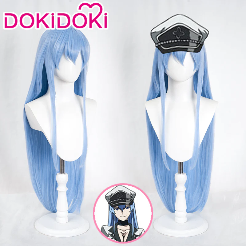 【Ready For Ship】DokiDoki Anime Manga Akame ga KILL! Cosplay Esdeath Wig Esdese Long Straight Blue