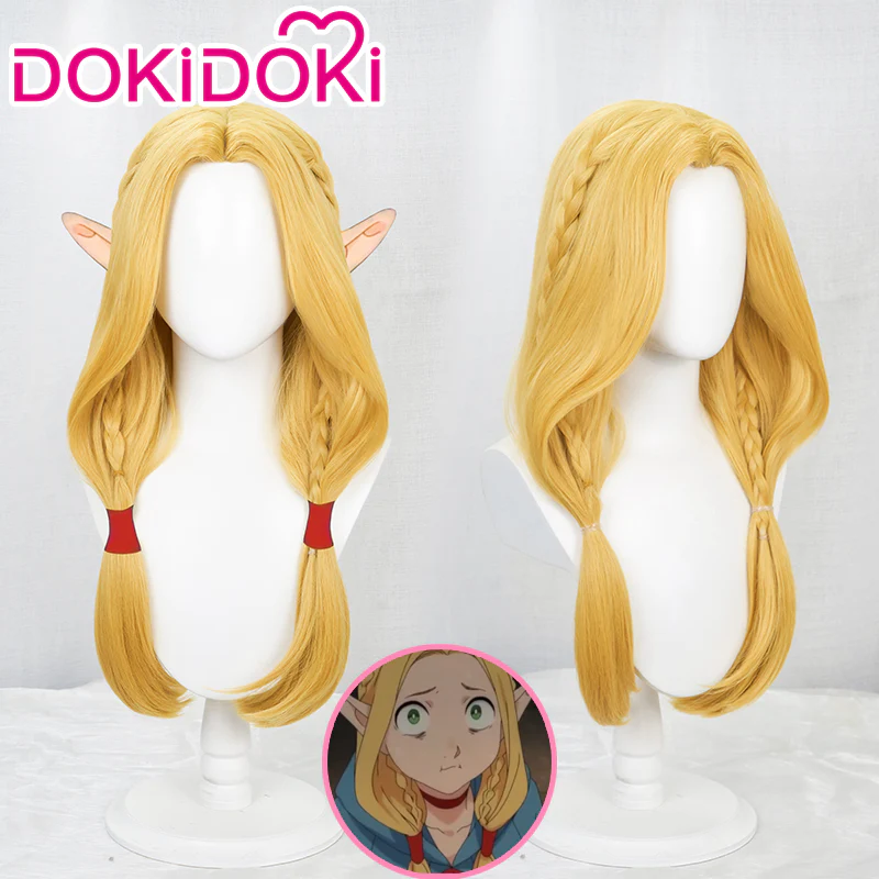 【Ready For Ship】DokiDoki Anime Manga Delicious in Dungeon Cosplay Marcille Donato Wig Long Straight Yellow Hair Dungeon Meshi