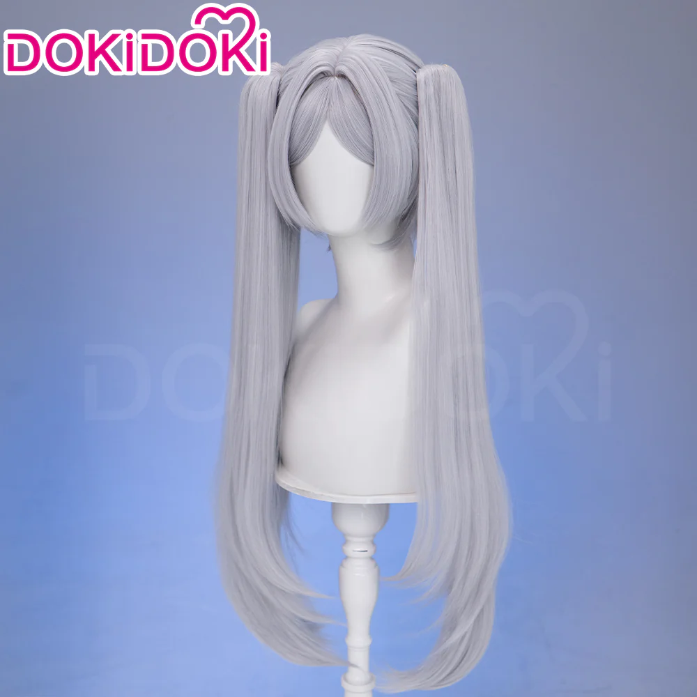 【Partially Ready For Ship】DokiDoki Anime Manga Cosplay Wig / Earrings/ Ring / Eyelashes Long Straight White Grey Hair - Image 3