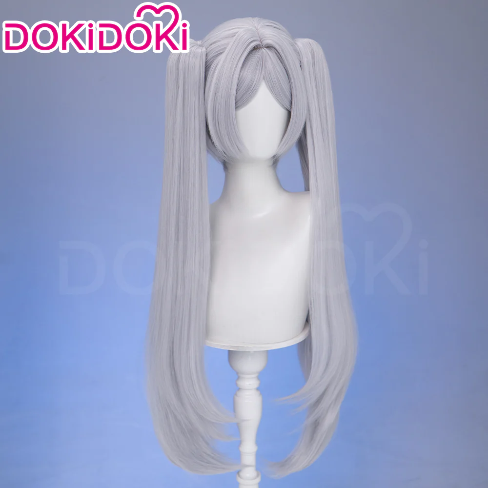 【Partially Ready For Ship】DokiDoki Anime Manga Cosplay Wig / Earrings/ Ring / Eyelashes Long Straight White Grey Hair - Image 4