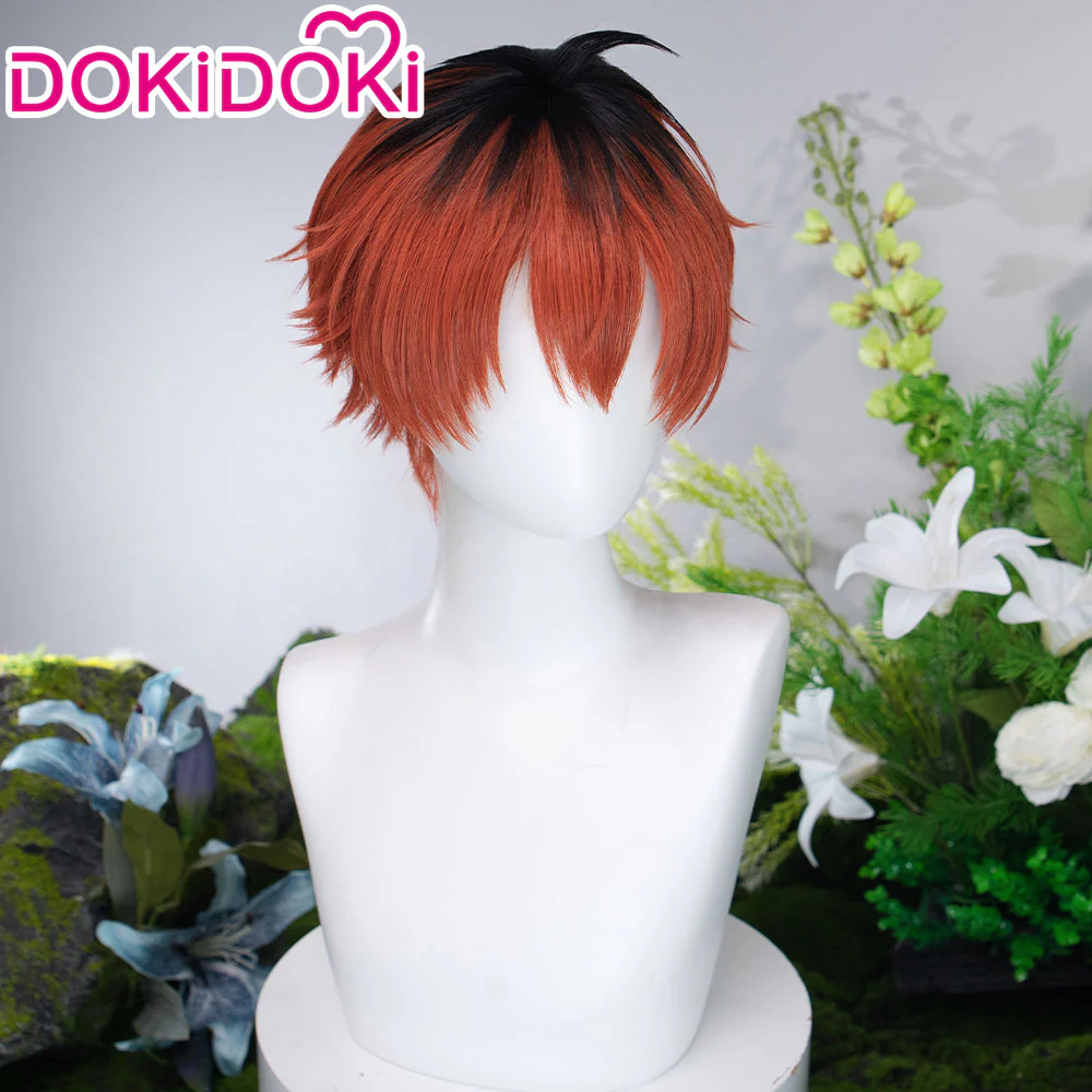 【Ready For Ship】DokiDoki Anime Manga Cosplay Wig Short Red Black Hair - Image 3