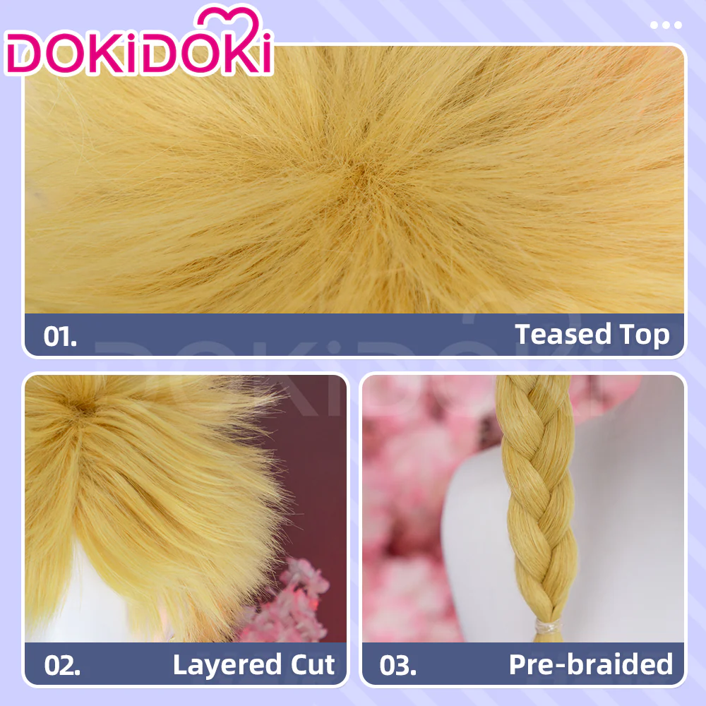 DokiDoki Anime Manga Hell's Paradise: Jigokuraku Cosplay Aza Chobei Wig Short Blonde Hair - Image 4