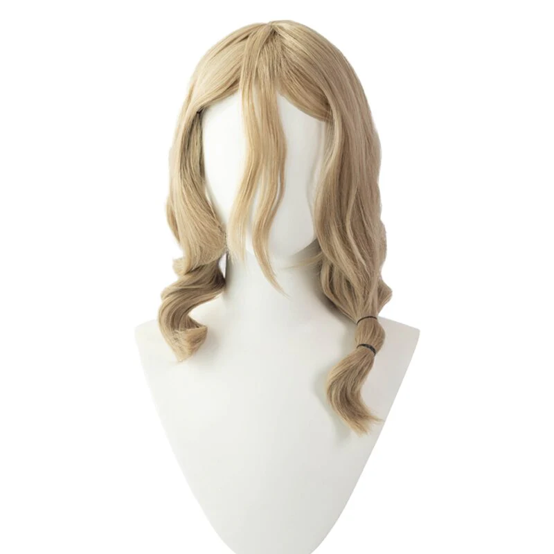 【Ready For Ship】DokiDoki Anime Mononoke Cosplay Kusuriuri Medicine Seller Wig Hair Curly Yellow - Image 5