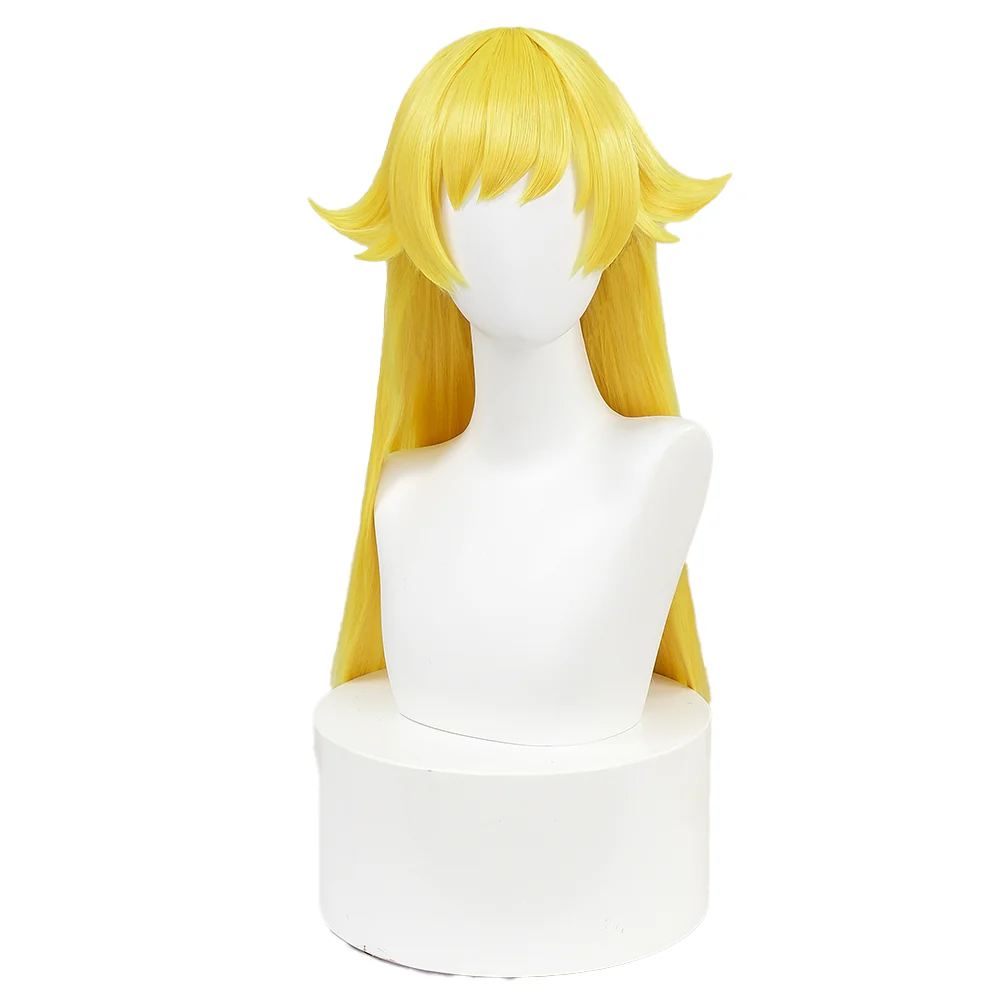 【Ready For Ship】DokiDoki Anime Monogatari series Cosplay Kissshot Acerolaorion Heartunderblade Wig Long Straight Yellow Hair - Image 2