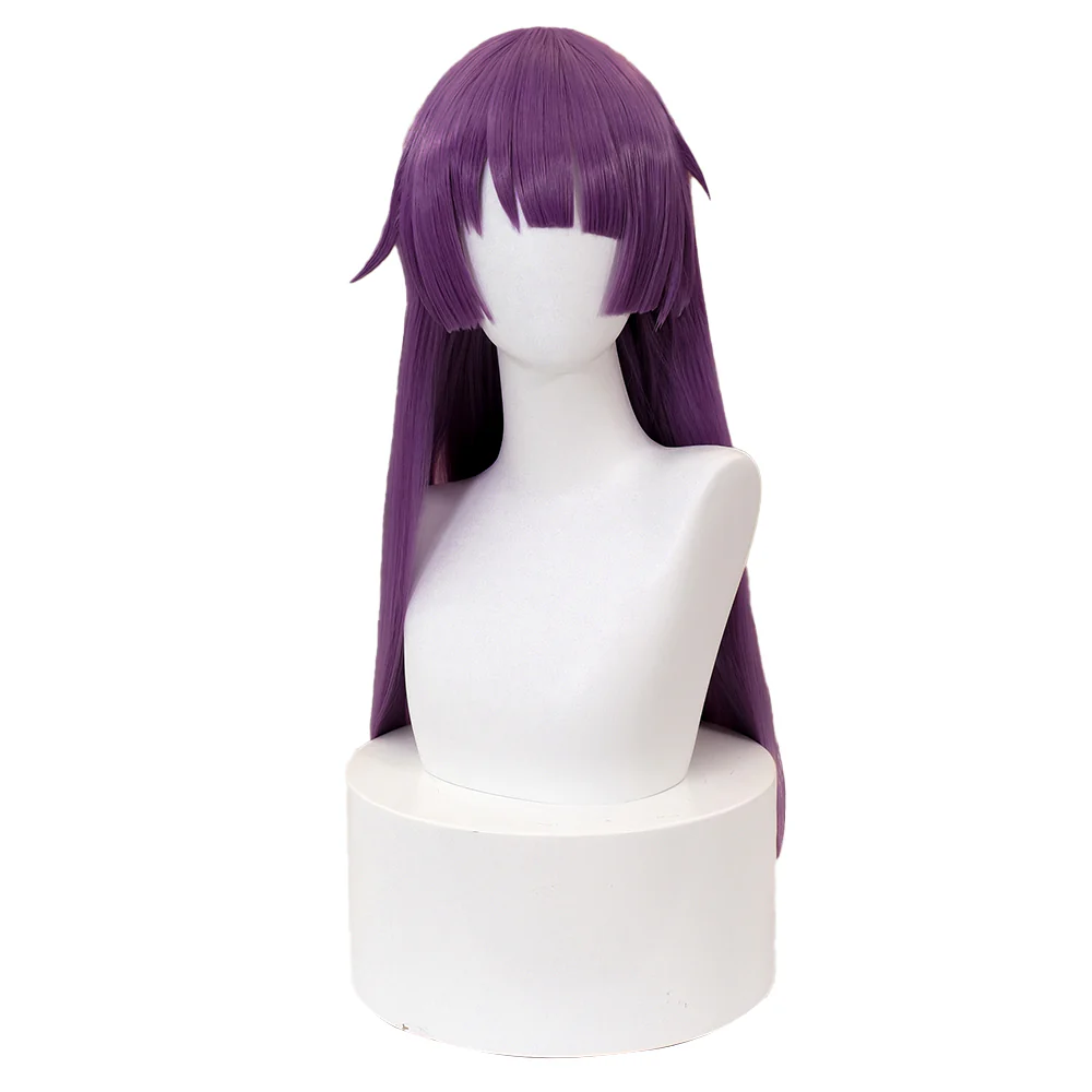 【Ready For Ship】DokiDoki Anime Monogatari series Cosplay Senjougahara Hitagi Wig Long Straight Purple Hair - Image 2