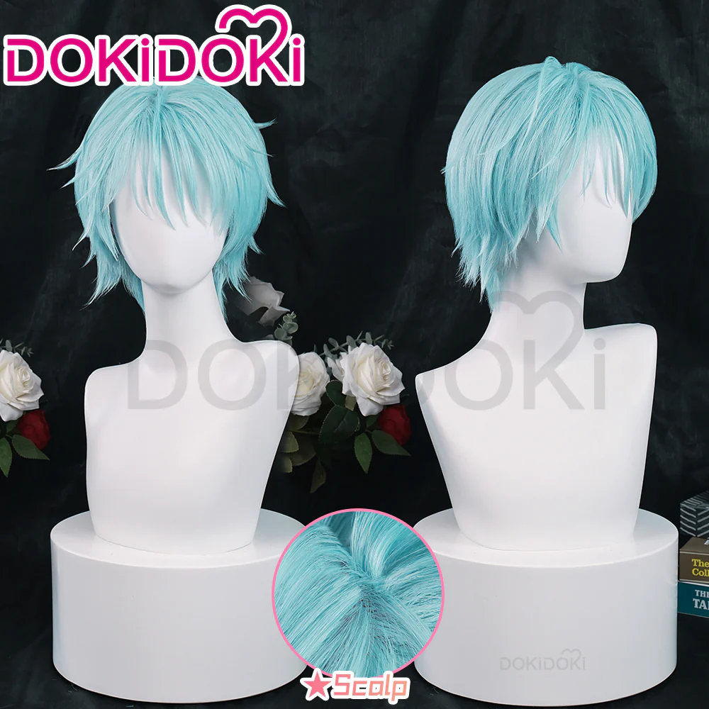 【Ready For Ship】DokiDoki Anime NANA Cosplay Okazaki Shinichi Wig Short Straight Blue Hair