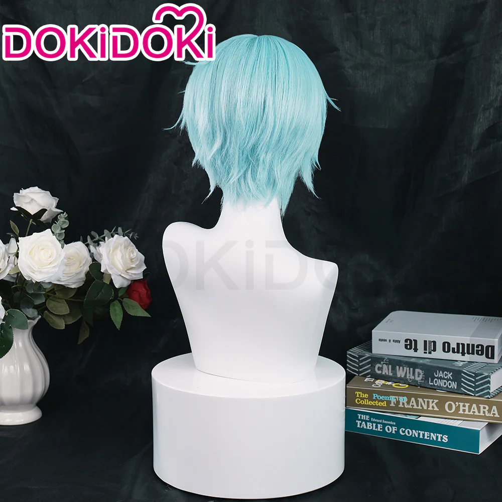 【Ready For Ship】DokiDoki Anime NANA Cosplay Okazaki Shinichi Wig Short Straight Blue Hair - Image 3