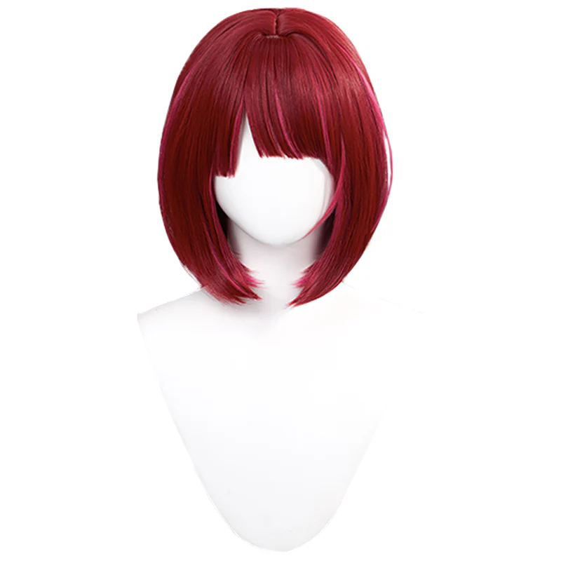 DokiDoki Anime Oshi no Ko Cosplay Arima Kana Wig Short Straight Red Pink Hair - Image 5