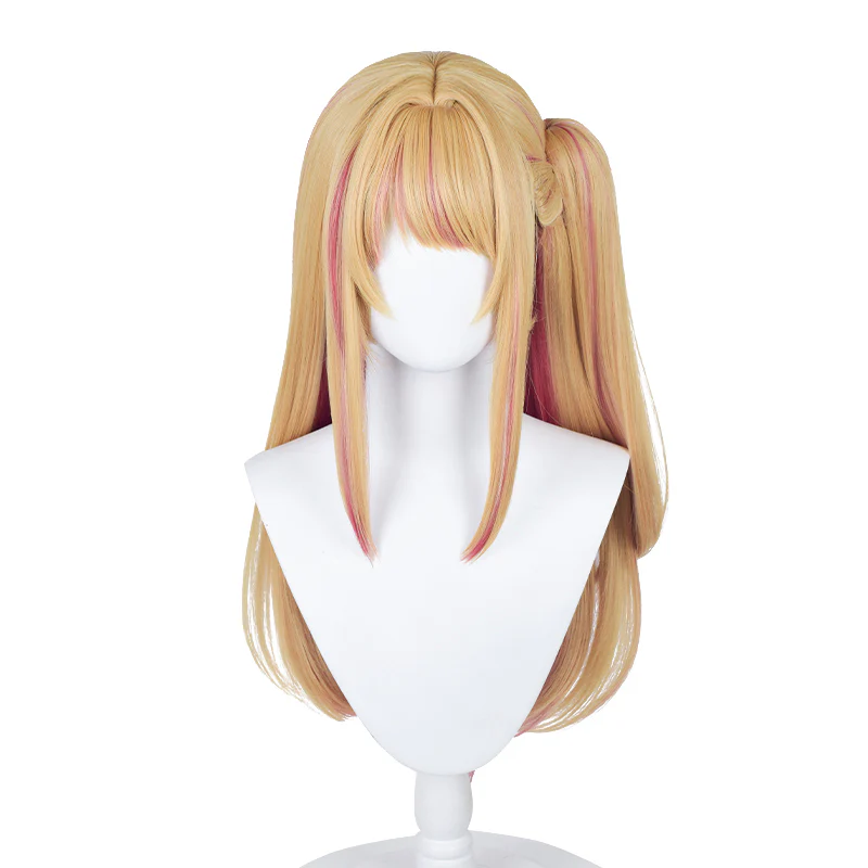 【Ready For Ship】DokiDoki Anime Oshi no Ko Cosplay Hoshino Rubii Wig Long Straight Yellow Pink Hair - Image 5