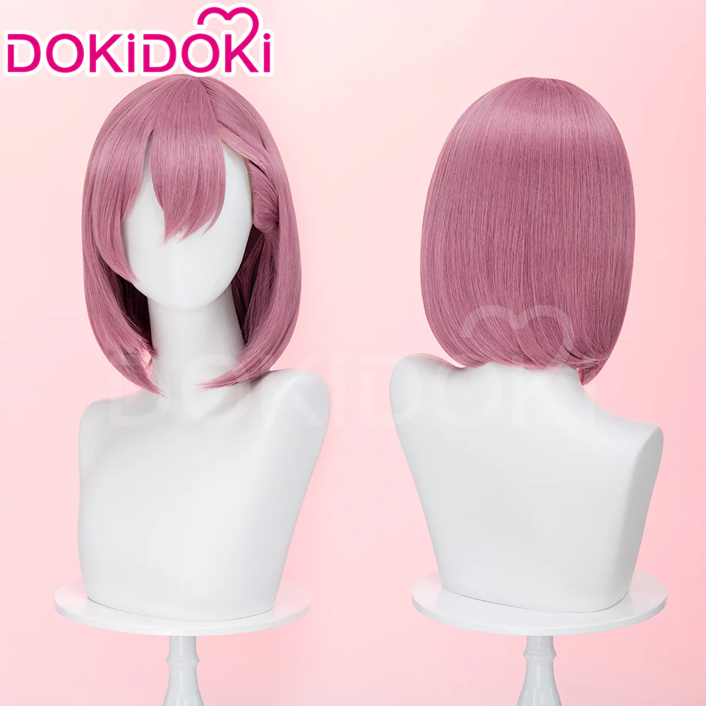 【Ready For Ship】DokiDoki Anime 2.5 Jigen no Ririsa Cosplay Amano Ririsa Wig Short Straight Pink Hair