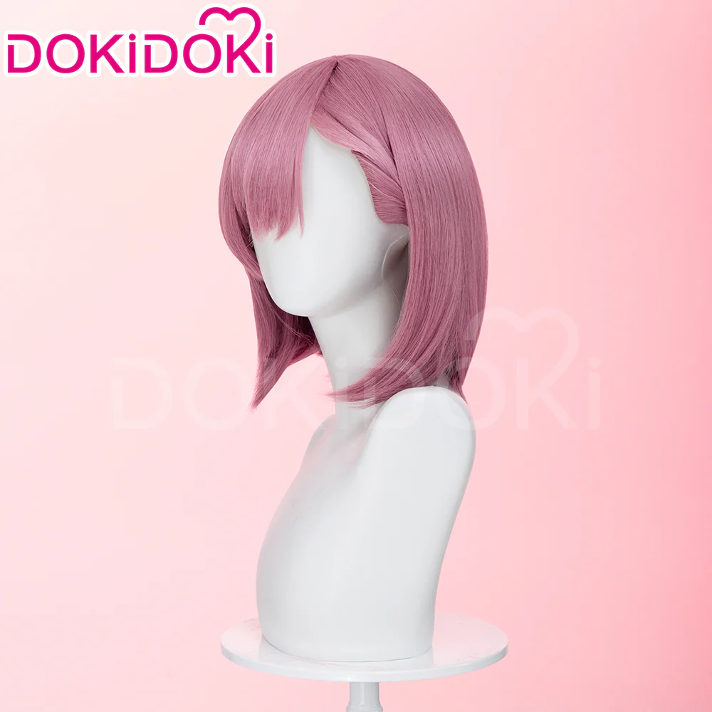 【Ready For Ship】DokiDoki Anime 2.5 Jigen no Ririsa Cosplay Amano Ririsa Wig Short Straight Pink Hair - Image 2