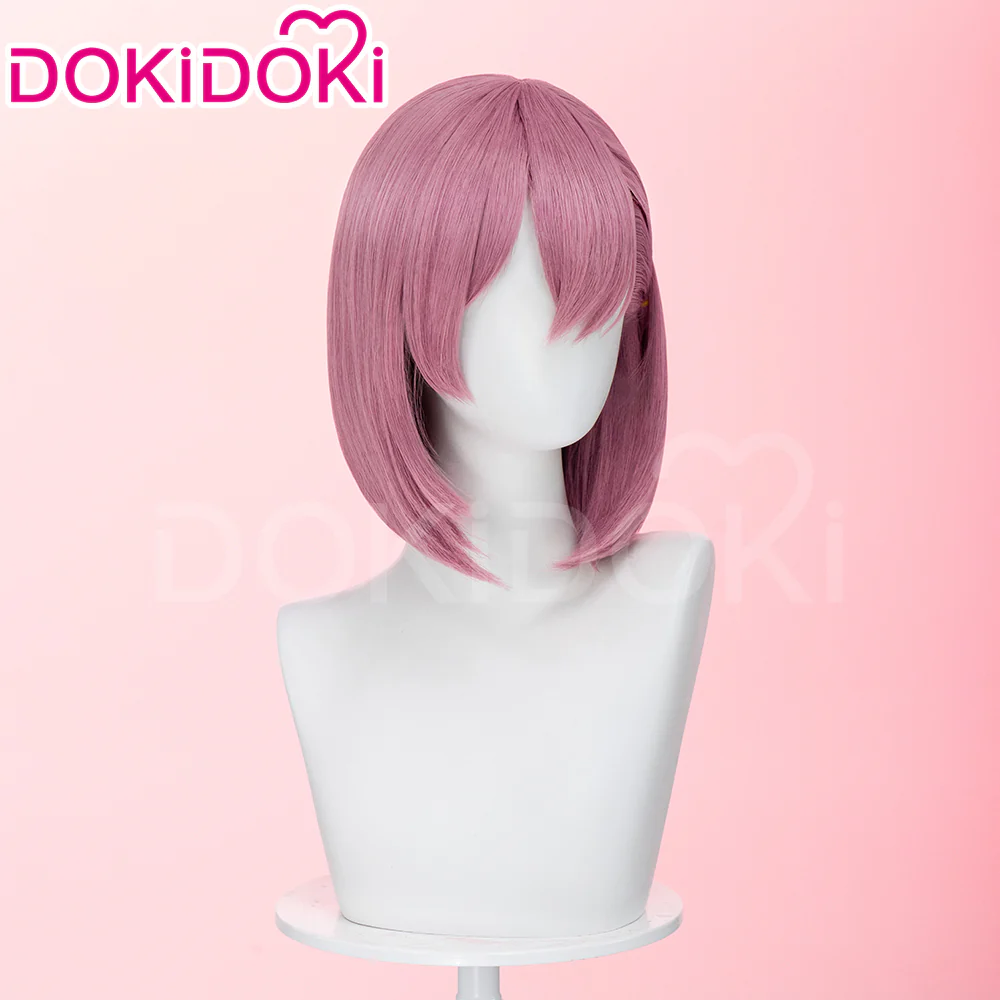 【Ready For Ship】DokiDoki Anime 2.5 Jigen no Ririsa Cosplay Amano Ririsa Wig Short Straight Pink Hair - Image 3