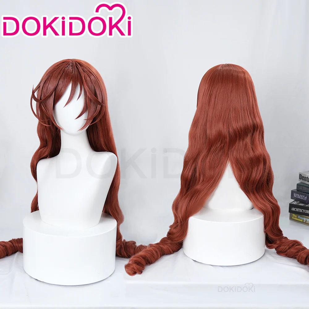 【Ready For Ship】DokiDoki Anime Rozen Maiden Cosplay Jade Stern Wig Long Curly Brown Hair Suiseiseki