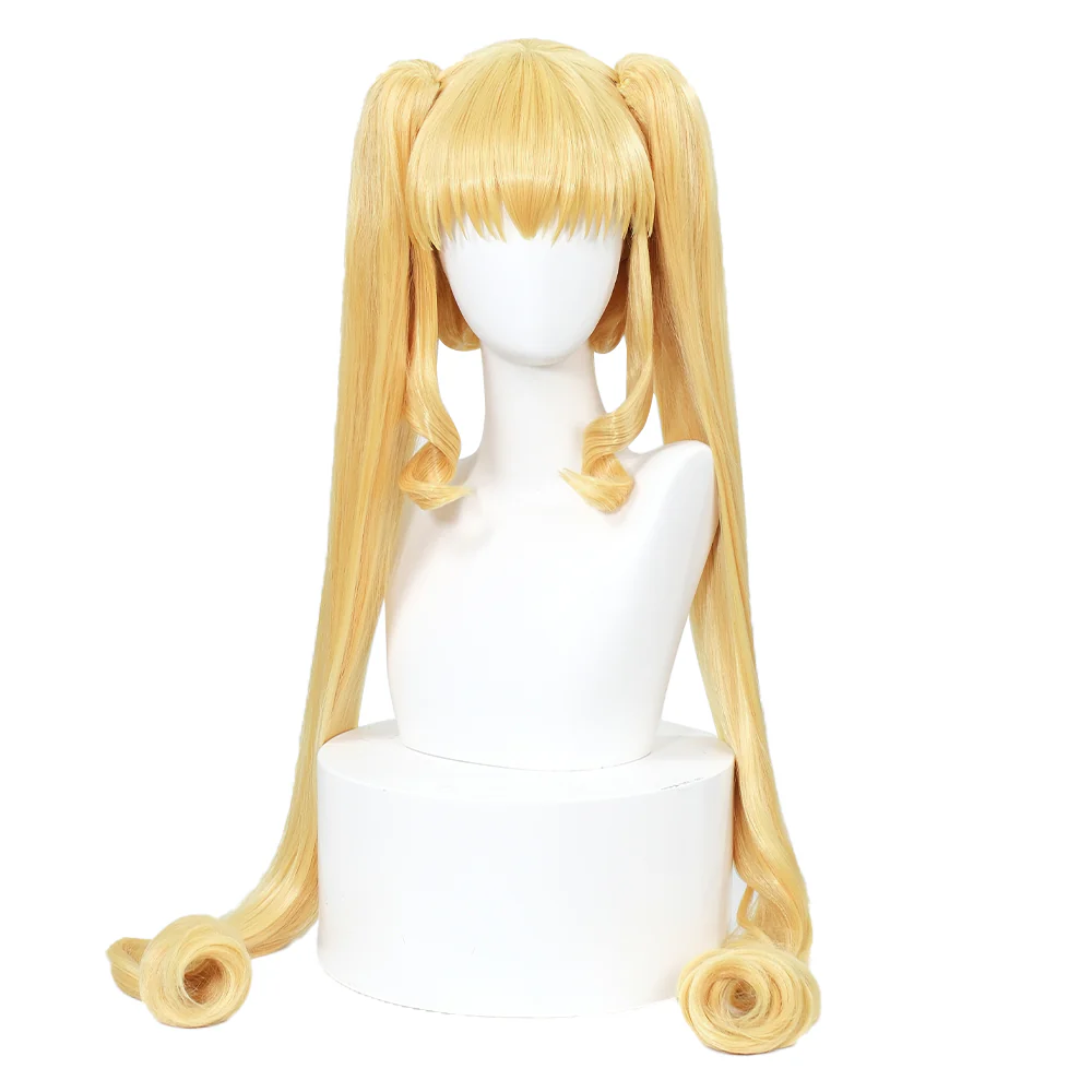DokiDoki Anime Rozen Maiden Cosplay Shinku Wig / Ring Long Straight Yellow Hair Women Pure Ruby - Image 2